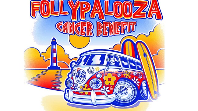 This is the advertisement for the Follypalooza Cancer Benefit happening on Center Street Saturday at Folly Beach. 